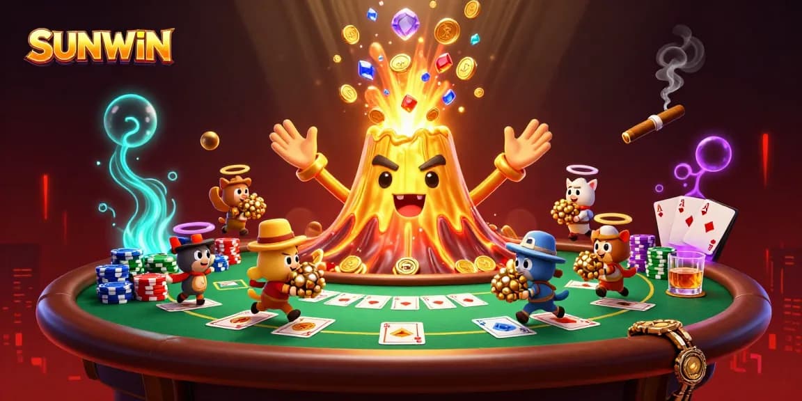 SUNWIN engages players with an exciting casino scene of vibrant treasures and poker elements.