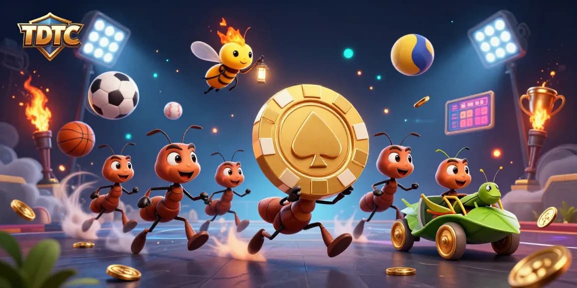 Experience exhilarating TDTC moments with our cartoon heist featuring ants and sports elements.