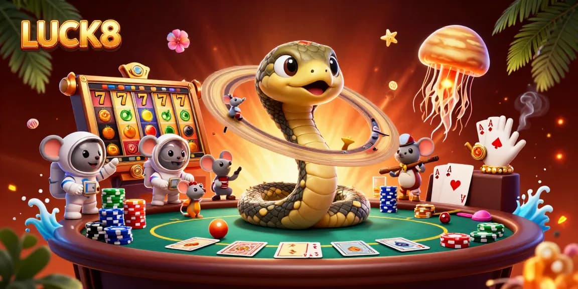 Experience LUCK8's thrilling cosmic casino as mice bet on Saturn's roulette rings.