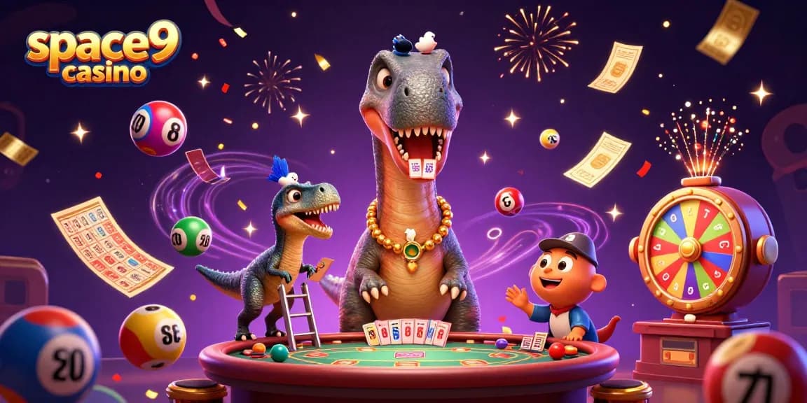 Experience the joy of gaming at space9 casino with vibrant 3D characters and dynamic elements.