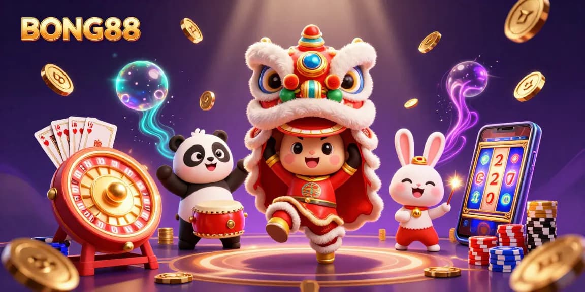 Experience BONG88's thrilling casino adventure with vibrant characters and dynamic gaming elements.