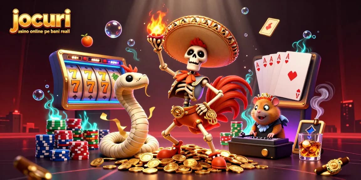 Joacă jocuri casino online pe bani reali cu sloturi și câteva personaje 3D amuzante.