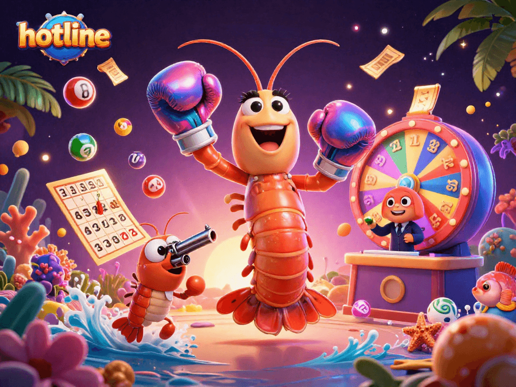 Experience the excitement of hotline gaming with vibrant lottery balls and dynamic elements.