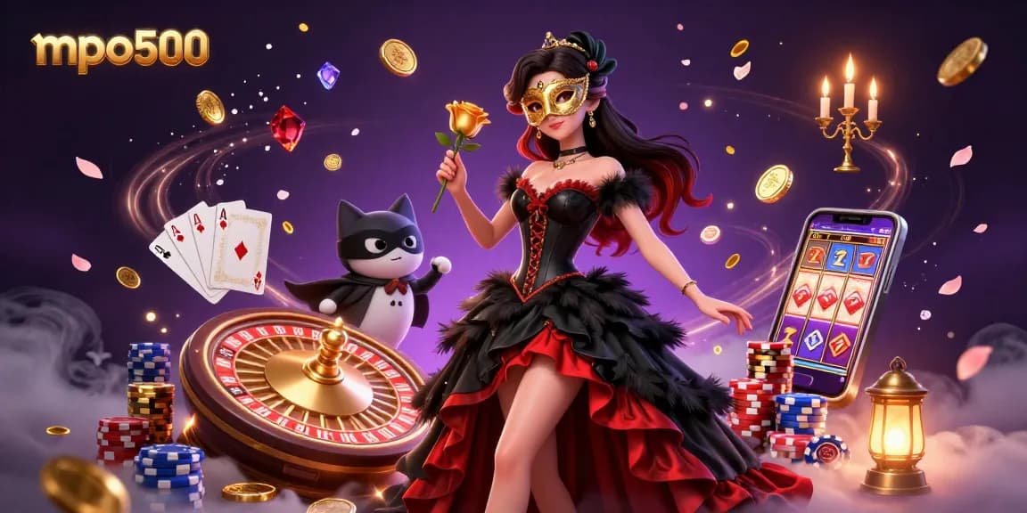 Experience the gaming excitement at mpo500 with captivating visuals of casino elements.