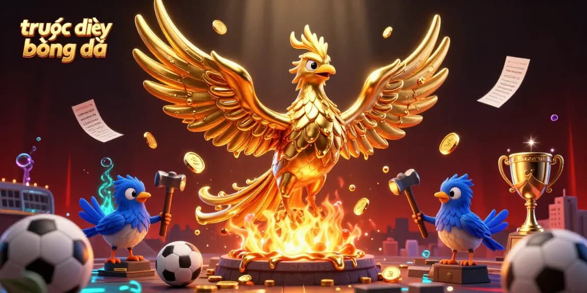 Experience thrilling trực tiếp bóng đá as a golden phoenix symbolizes success and fortune in betting.