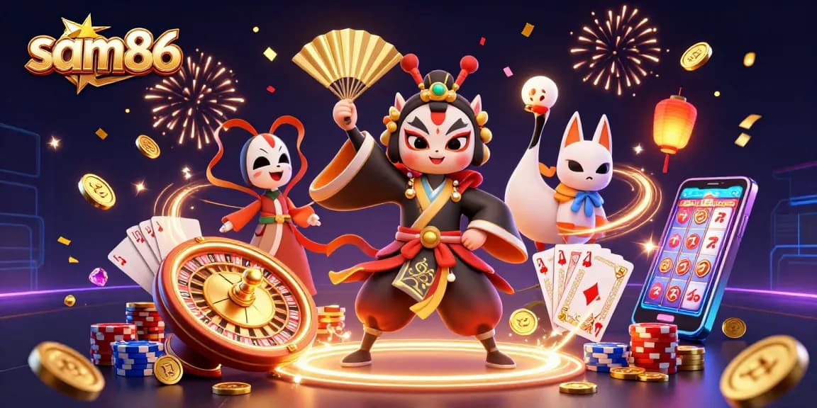 Experience the thrilling atmosphere of sam86 with dynamic gameplay, golden coins, and vibrant casino energy.