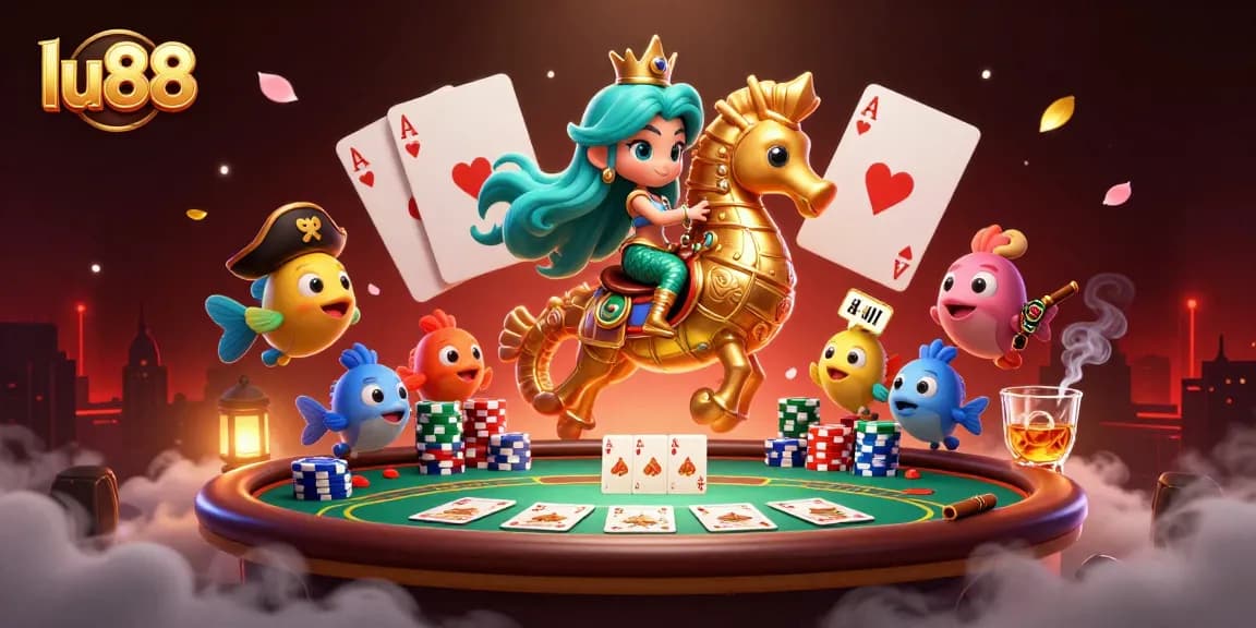 Experience thrilling gameplay at lu88's casino with dynamic poker action and vibrant characters.