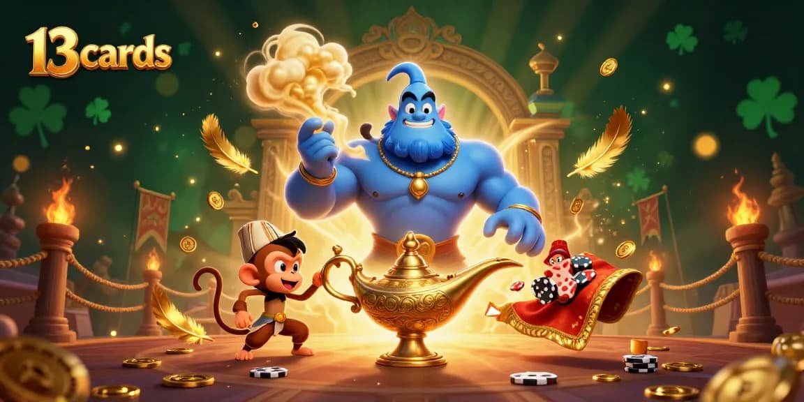 Engage in 13 cards strategy with thrilling gameplay amidst colorful casino elements.