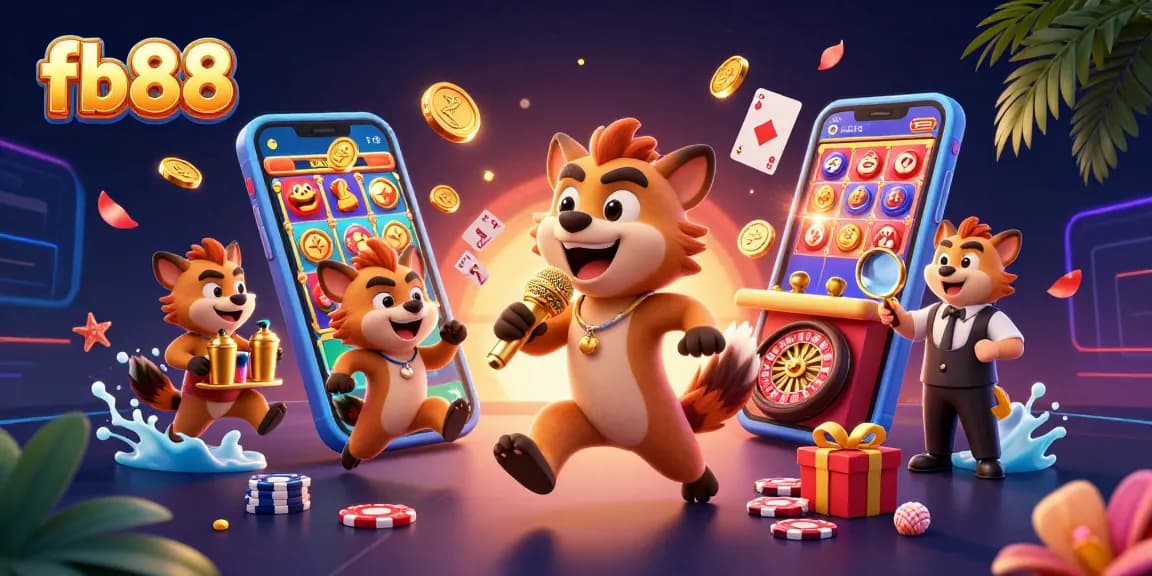 Experience the excitement at fb88 with lively hyenas in a dynamic casino scene.
