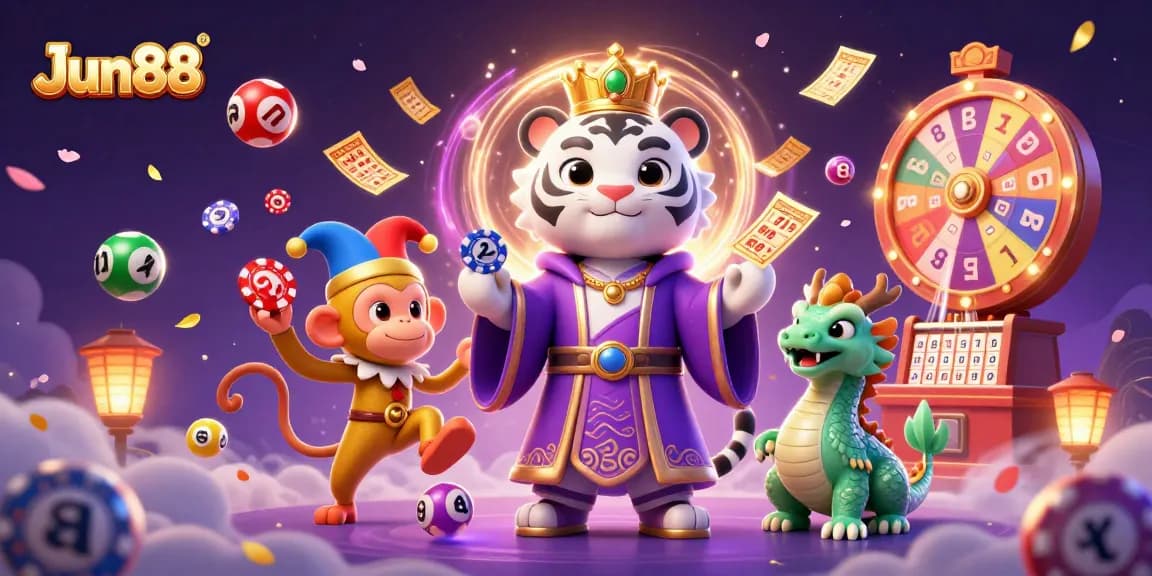 Experience thrilling gaming at Jun88 with enchanting characters and vibrant casino elements.