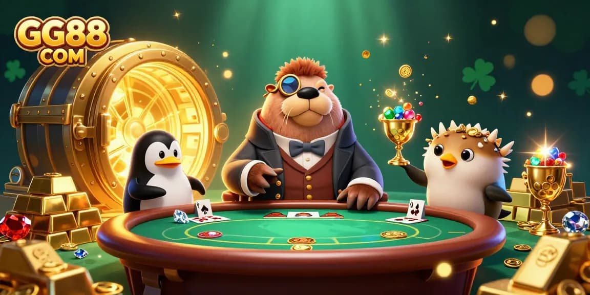 Experience thrilling gaming with GG88 COM at an underwater casino scene highlighting poker excitement.
