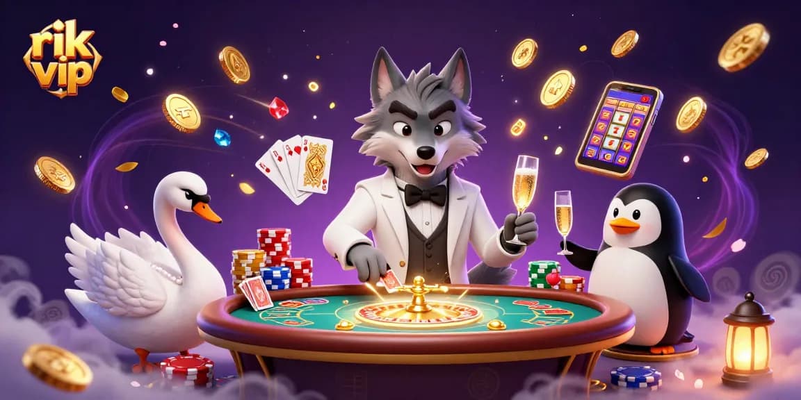 Experience thrilling gambling action with rik vip at a vibrant casino illustration filled with excitement.