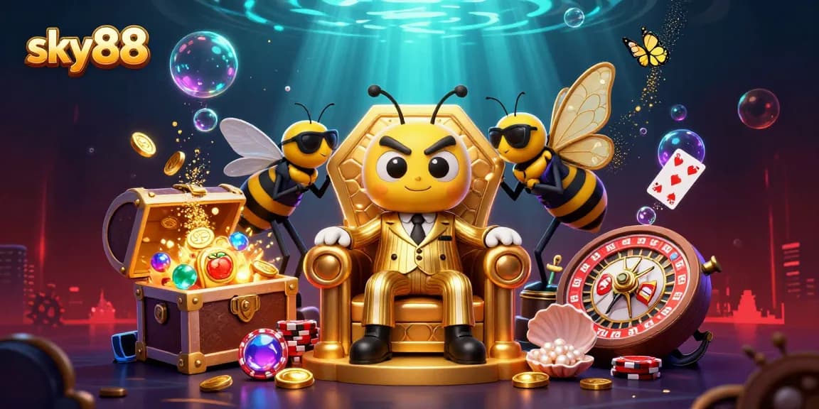 Experience thrilling gameplay with sky88 in this vibrant casino scene full of dynamic elements.
