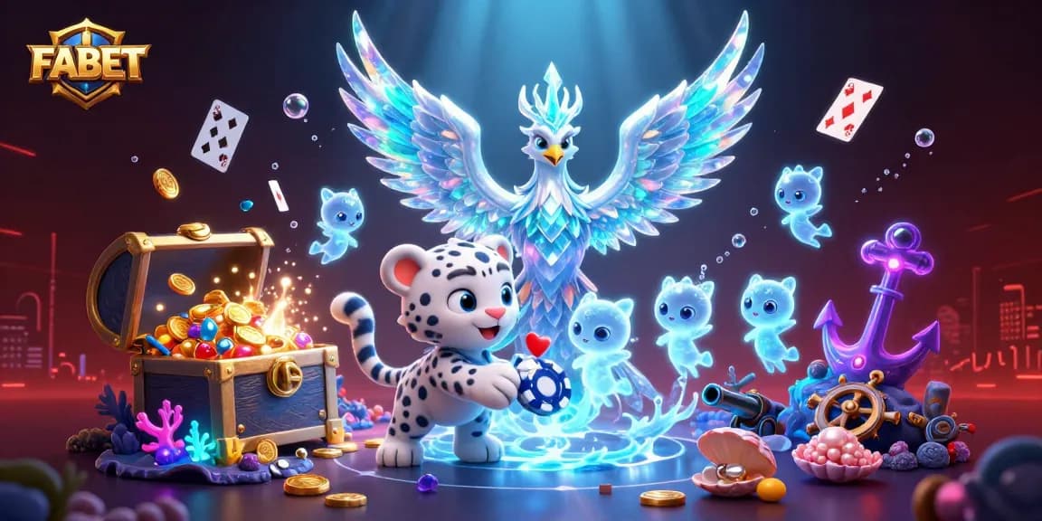 Experience the thrilling energy of FABET with 3D characters celebrating big wins and games.