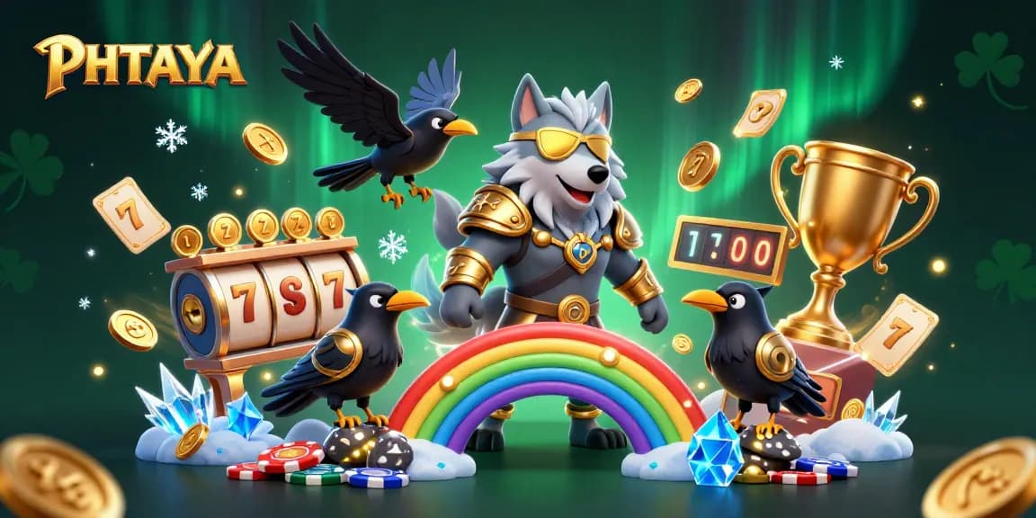 PHTAYA showcases an epic event with Odin, soaring casino chips, and dynamic gaming elements for thrilling players.