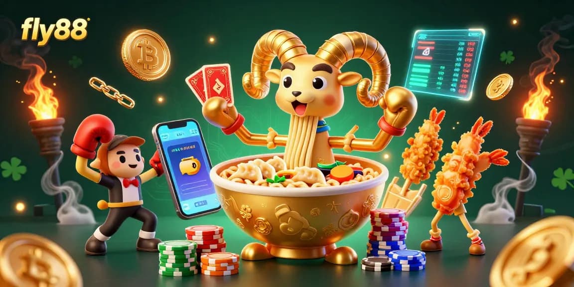 Engage with fly88 at this vibrant online casino featuring detailed 3D characters and dynamic gaming elements.