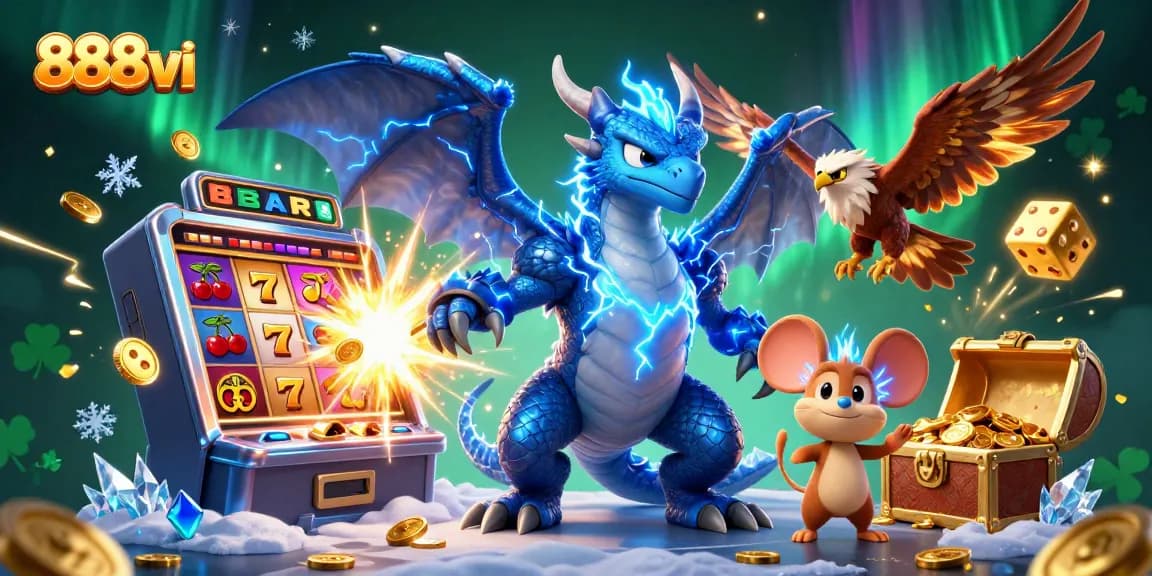 Experience thrilling wins at 888vi with dynamic jackpots and vibrant casino gameplay illustrations.