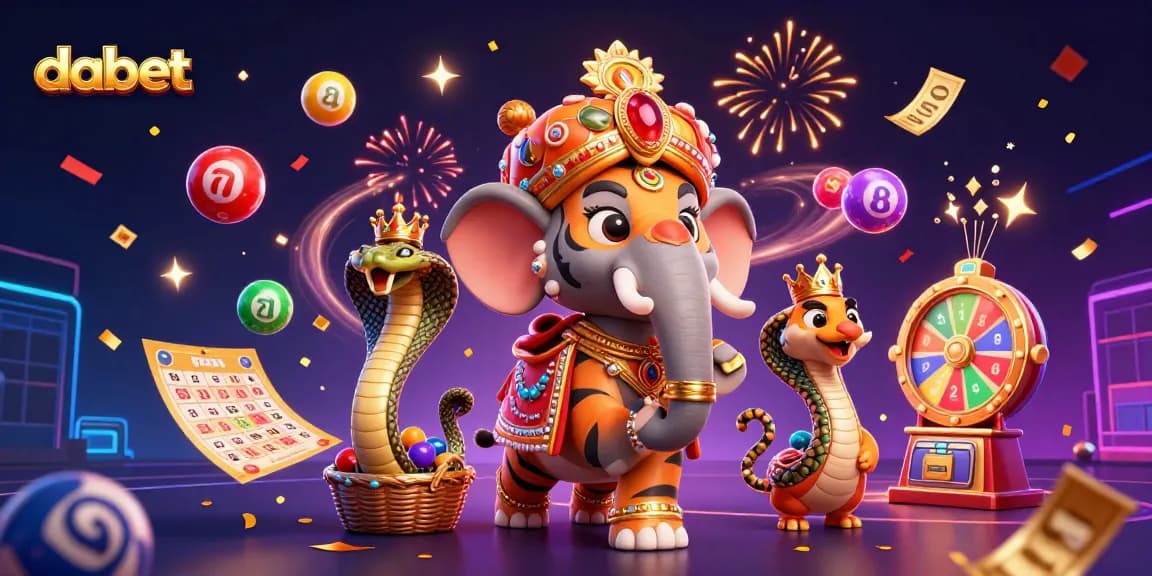 Experience the excitement of dabet with vibrant lottery elements and a festive atmosphere.