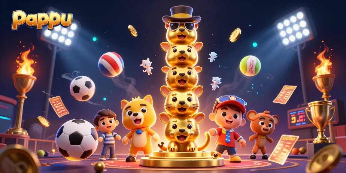 Pappu game illustration showcasing vibrant characters and dynamic casino elements with elements of luck and strategy.