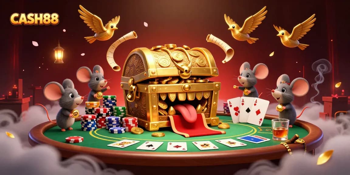 Engage with CASH88's thrilling treasures and vibrant poker action in this captivating scene.