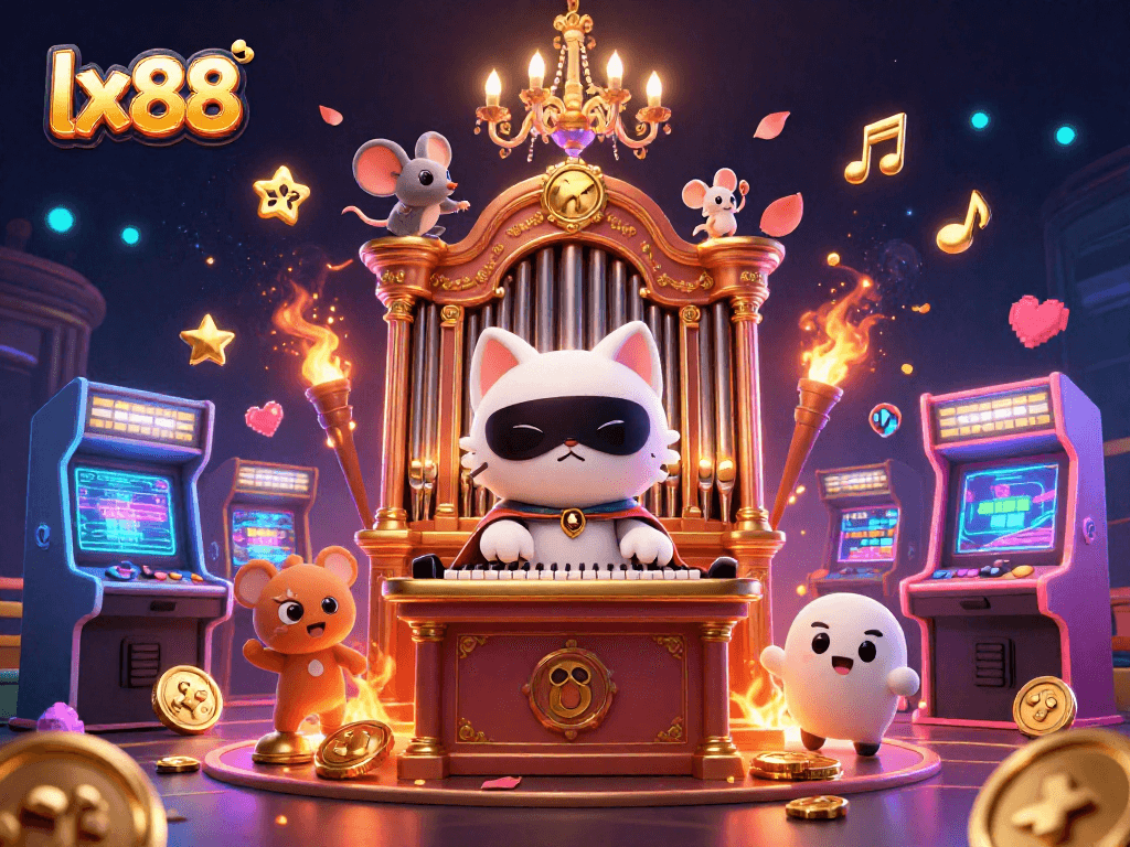 Experience the magic of lx88 in this vibrant 3D casino illustration with captivating game elements.