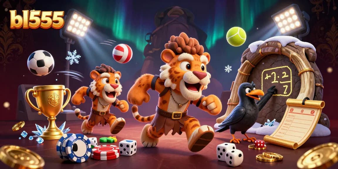 Experience thrilling action at bl555 casino with a vibrant prehistoric setting and dynamic sports elements.
