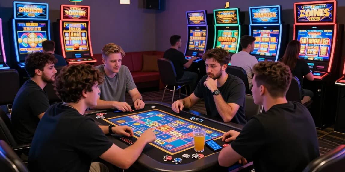 Players enjoying engaging slot games in a lively online casino environment, capturing excitement and strategy.