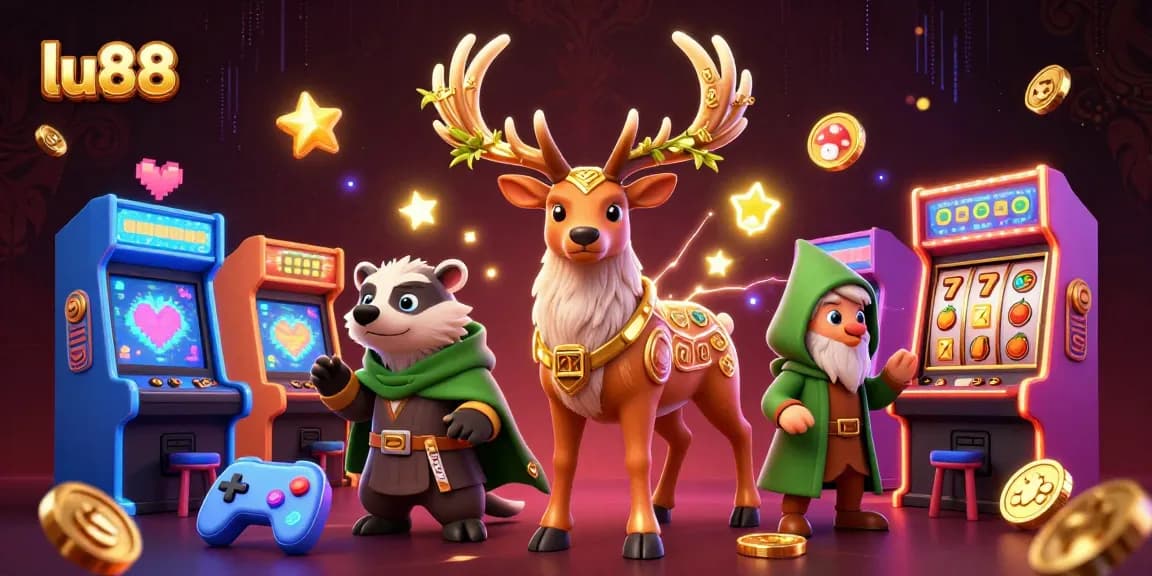 Play slots with lu88 in an engaging scene featuring dynamic game elements and enchanting characters.