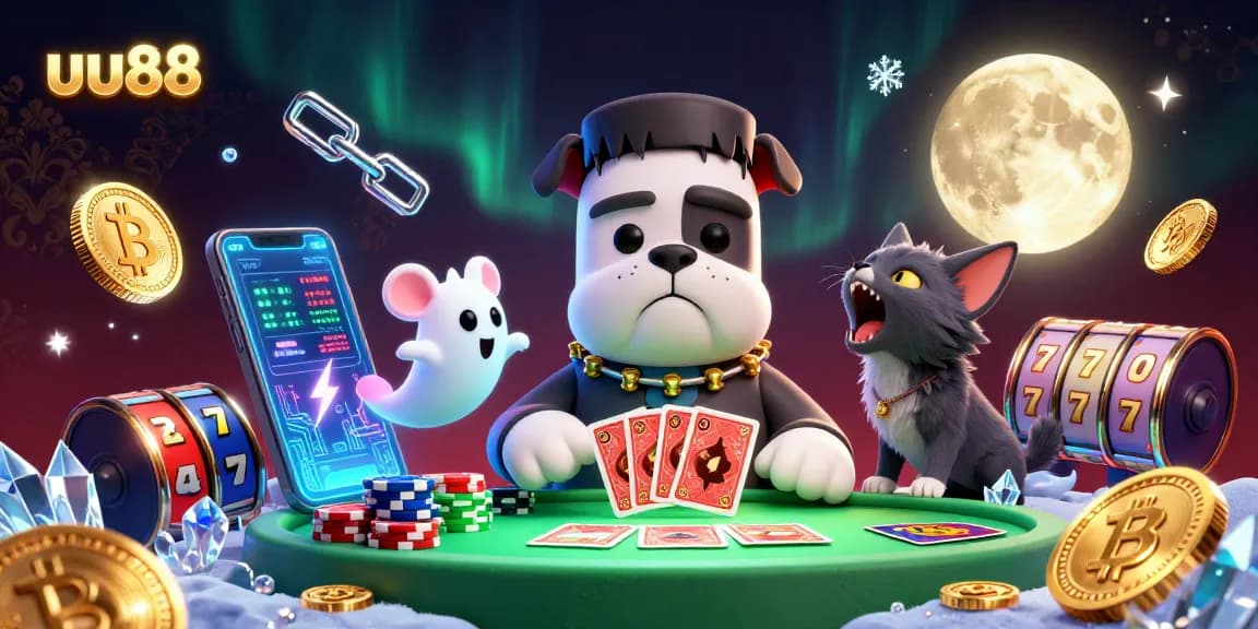 Experience thrilling gameplay with uu88's vibrant casino scene featuring engaging characters and crypto themes.