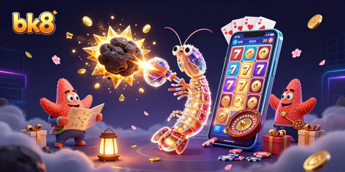 Experience thrilling gameplay with bk8's vibrant 3D casino illustration showcasing action-packed elements.