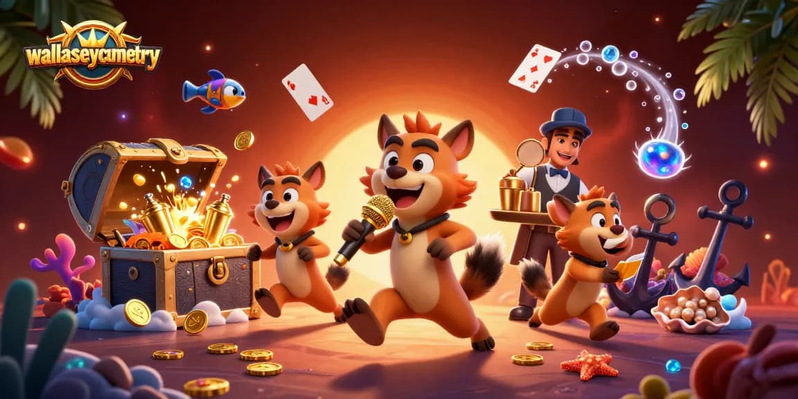 Engage with wallaseycemetery in this exciting comedy casino scene featuring hyenas and vibrant gaming elements.