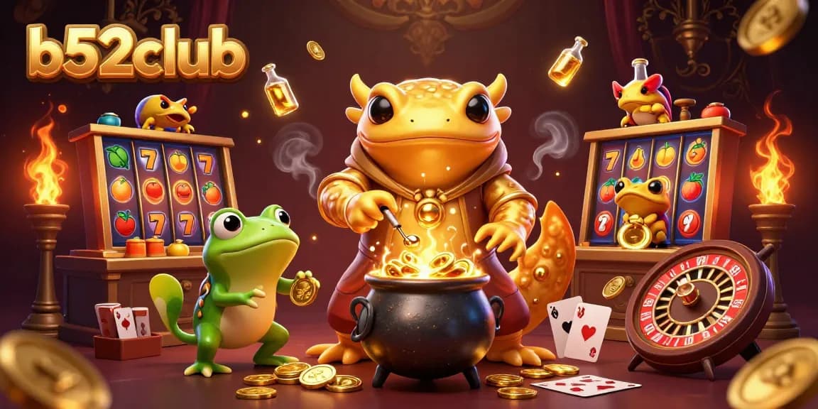 Experience the thrilling world of b52club with captivating casino elements and magical gold transformations.