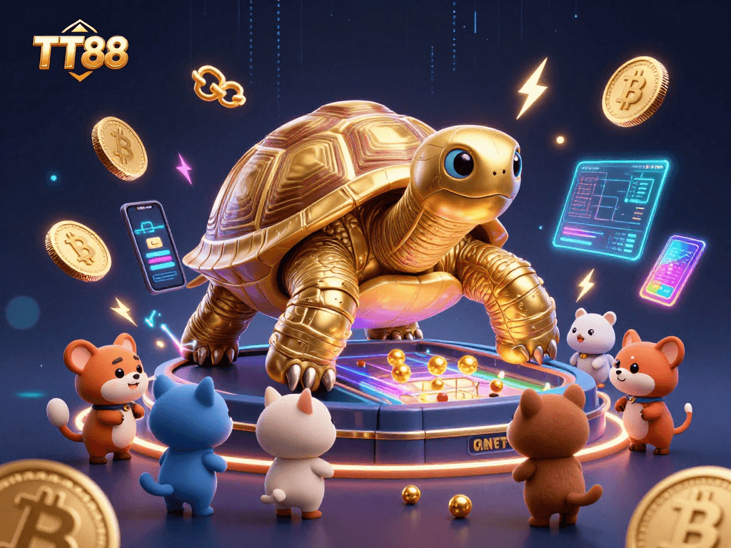 TT88 transforms your gaming experience with a vibrant scene of excitement and crypto-integrated fun.