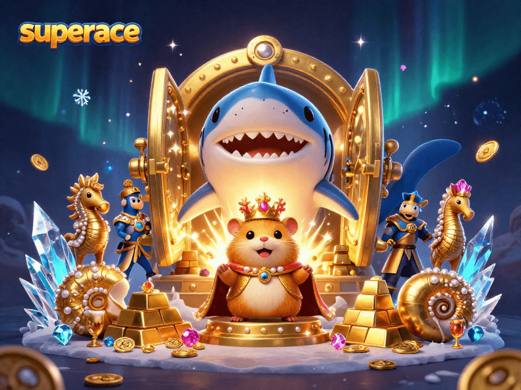 Engage with the exciting world of superace gaming featuring a golden hamster king on a treasure throne.