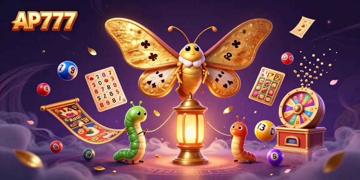 Experience the excitement of AP777 casino games with vibrant illustrations of engaging elements and characters.