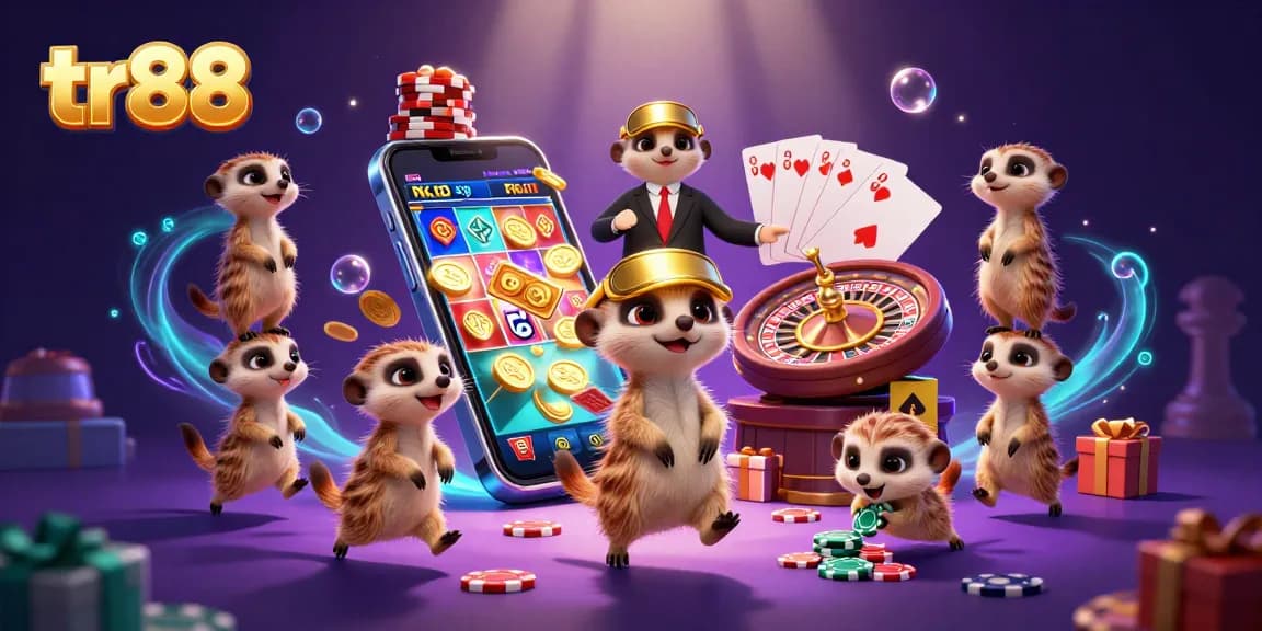 Experience thrilling gameplay at tr88 with meerkats running an exciting casino operation.