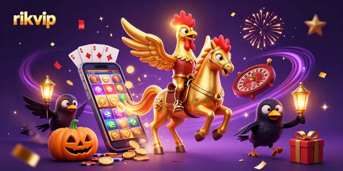 Spin slots at rik vip casino with vibrant characters and exciting casino elements.
