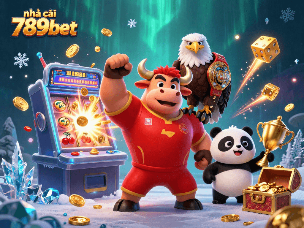 Engage with nhà cái 789bet through an exciting casino game scene featuring vibrant characters and jackpot elements.