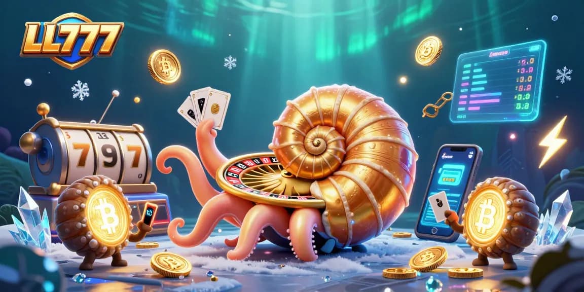 Experience thrilling gameplay with LL777, featuring a stunning 3D nautilus roulette and vibrant casino elements.