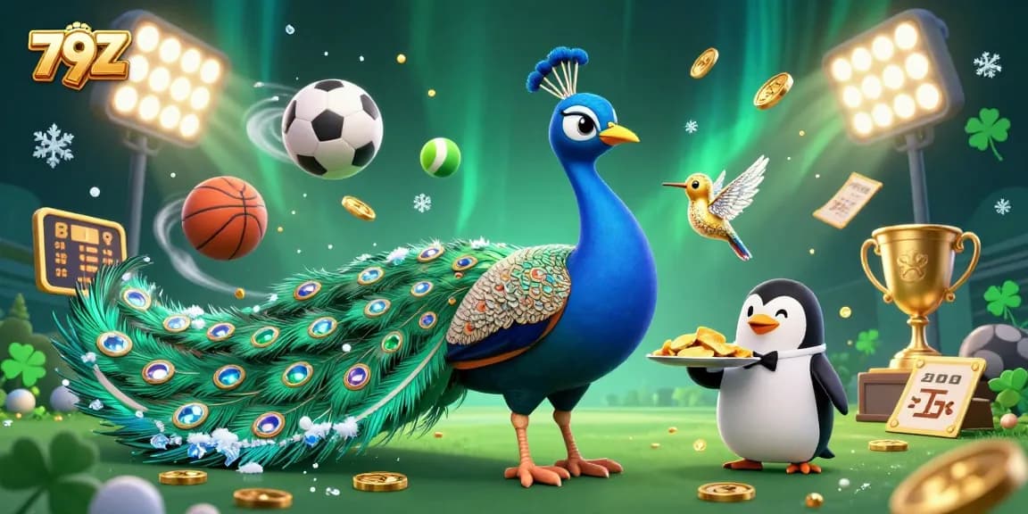 Experience winning rewards with 79Z through a vibrant casino-themed illustration of dynamic gaming elements.