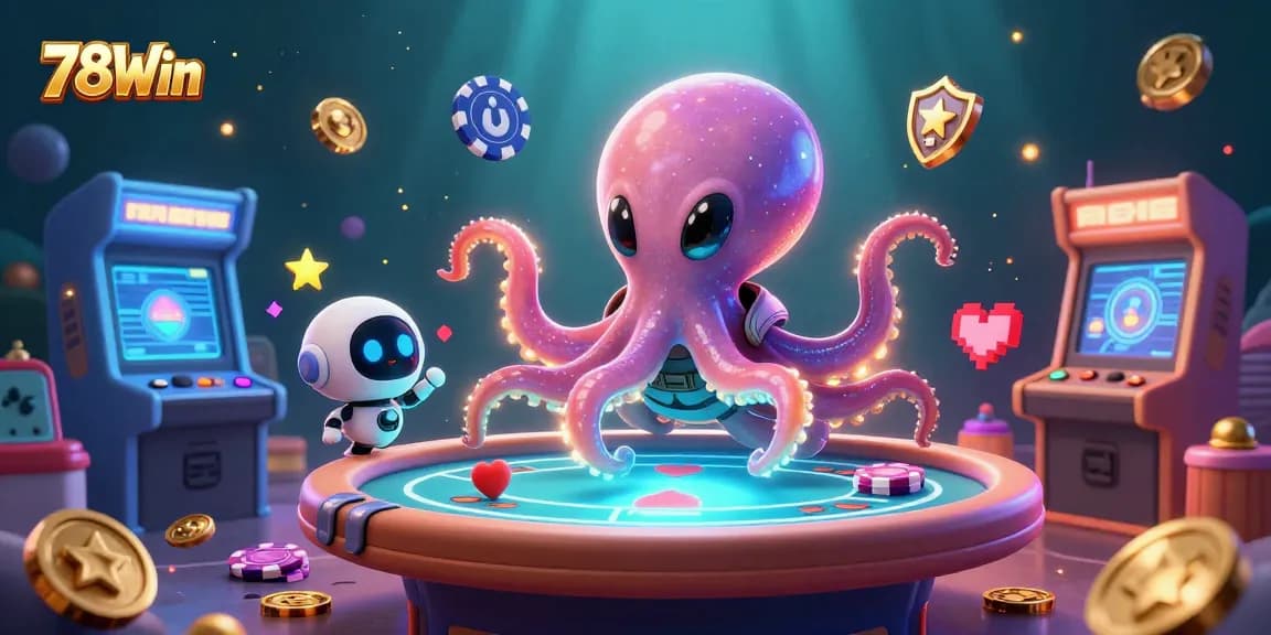 Engage in thrilling gameplay with 78Win's vibrant, underwater casino scene featuring exciting 3D elements.