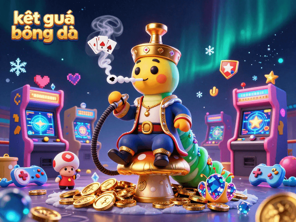Experience real-time kết quả bóng đá with a vibrant casino scene featuring a caterpillar master and gaming elements.