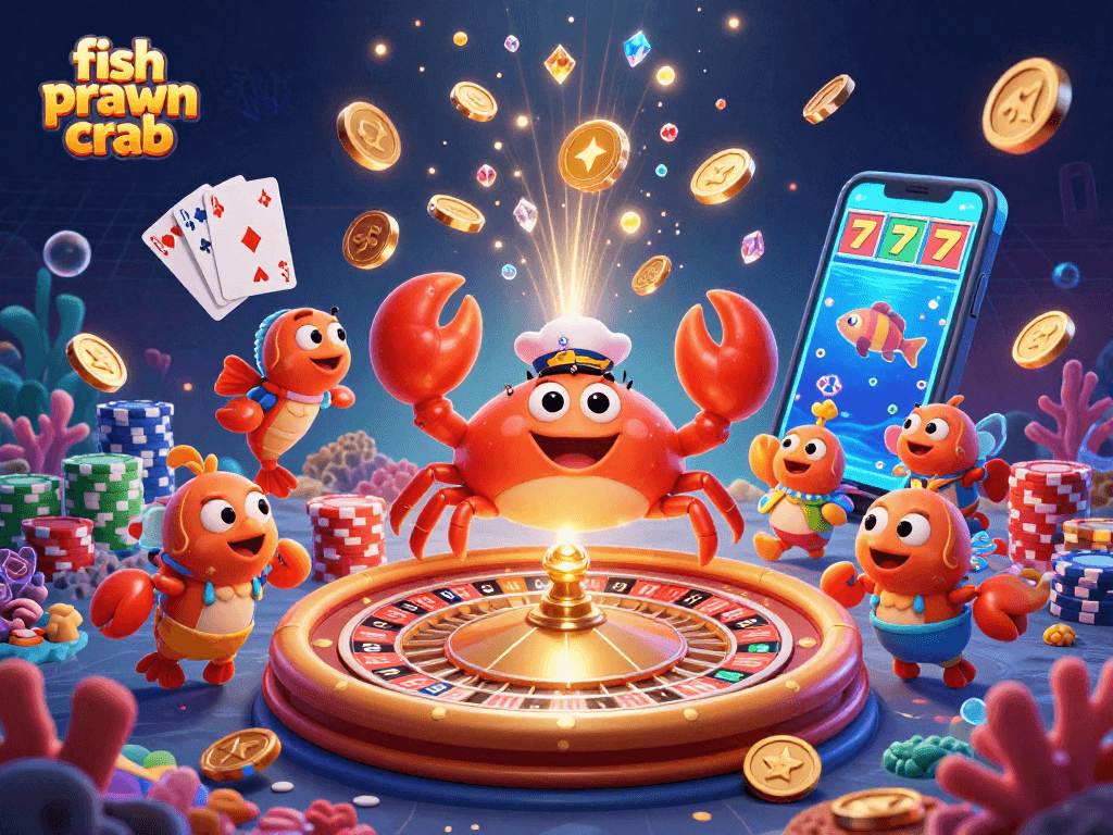 Join the underwater action with fish prawn crab characters while spinning the roulette wheel and collecting gems.