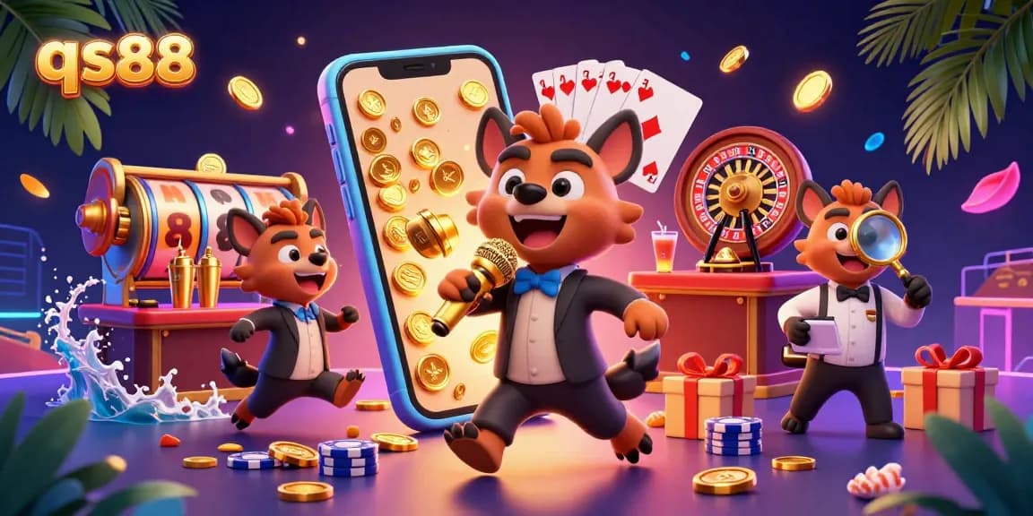 Engage with casino thrills at qs88 where cartoon hyenas run an exciting club filled with games.