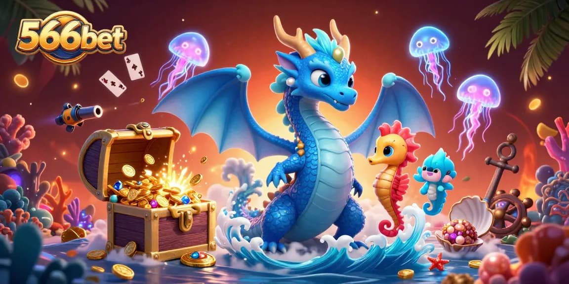 Engage with thrilling moments at 566bet as the azure dragon treasures explode while playing underwater games.