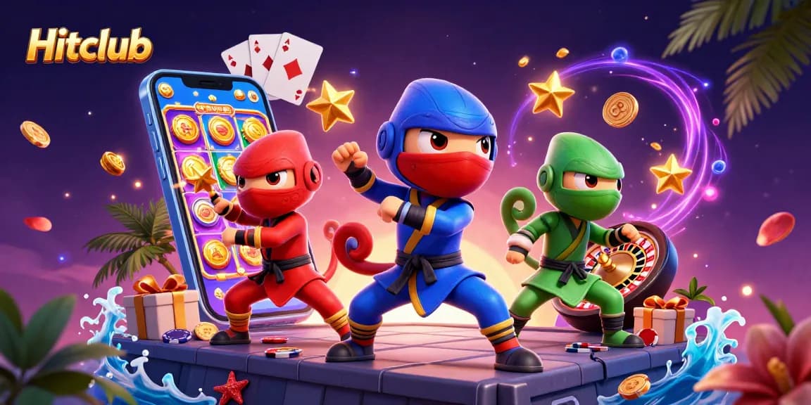 Engage with exciting games at Hitclub - vibrant slots and dynamic casino elements in focus.