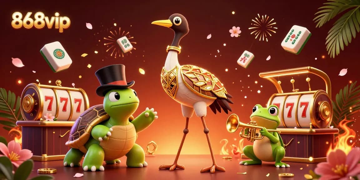 Engage in exciting gameplay with 868vip, showcasing vibrant casino elements like slot reels and festive fireworks.