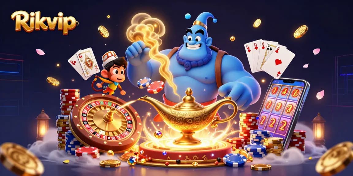 Engage with Rikvip's thrilling games while discovering a dynamic casino scene filled with vibrant visuals.