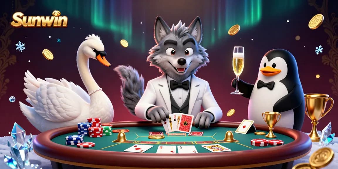 Experience thrilling poker games at Sunwin with captivating characters and vibrant casino elements.