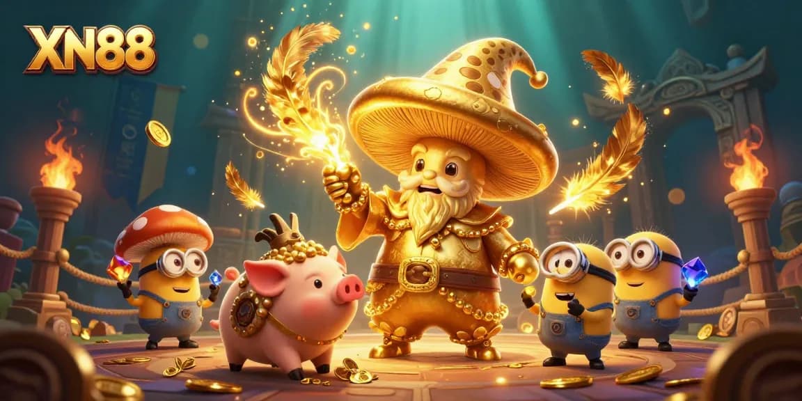 Experience winning magic at XN88 with 3D wizard and treasure-filled gameplay